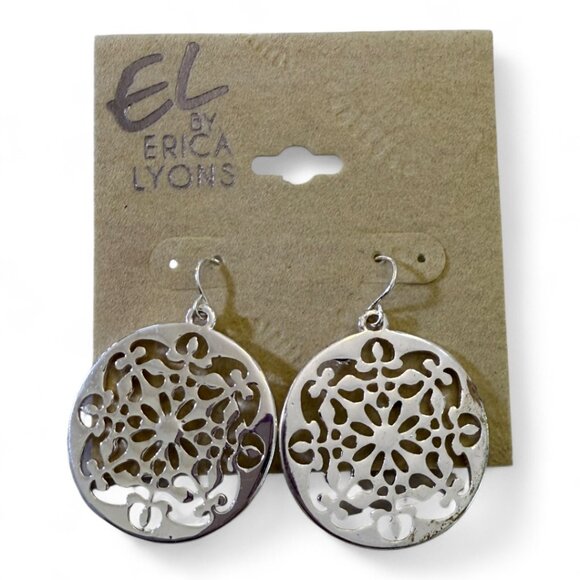 EL by Erika Lyons Chic Silver Filigree Earrings - Picture 3 of 3